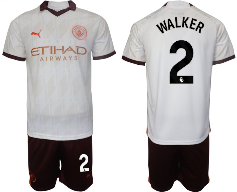 Men 2023-2024 Club Manchester City away white #2 Soccer Jersey->manchester city jersey->Soccer Club Jersey